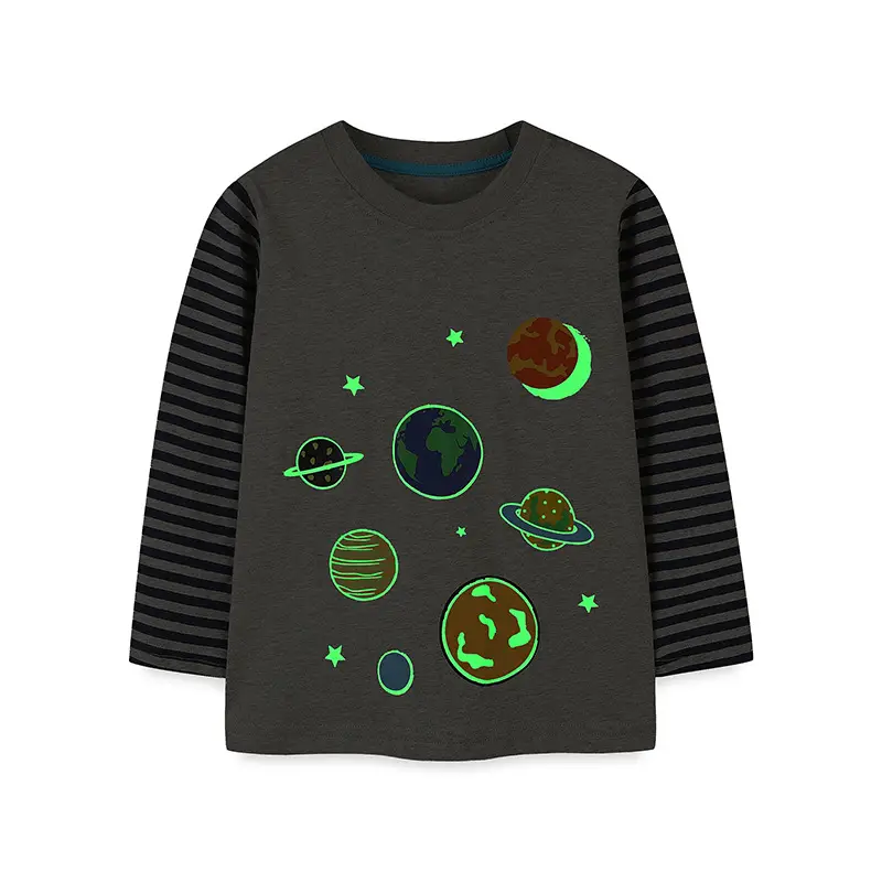 Autumn New Luminous Boys Long Sleeve T-Shirt with Buttons - Image 8