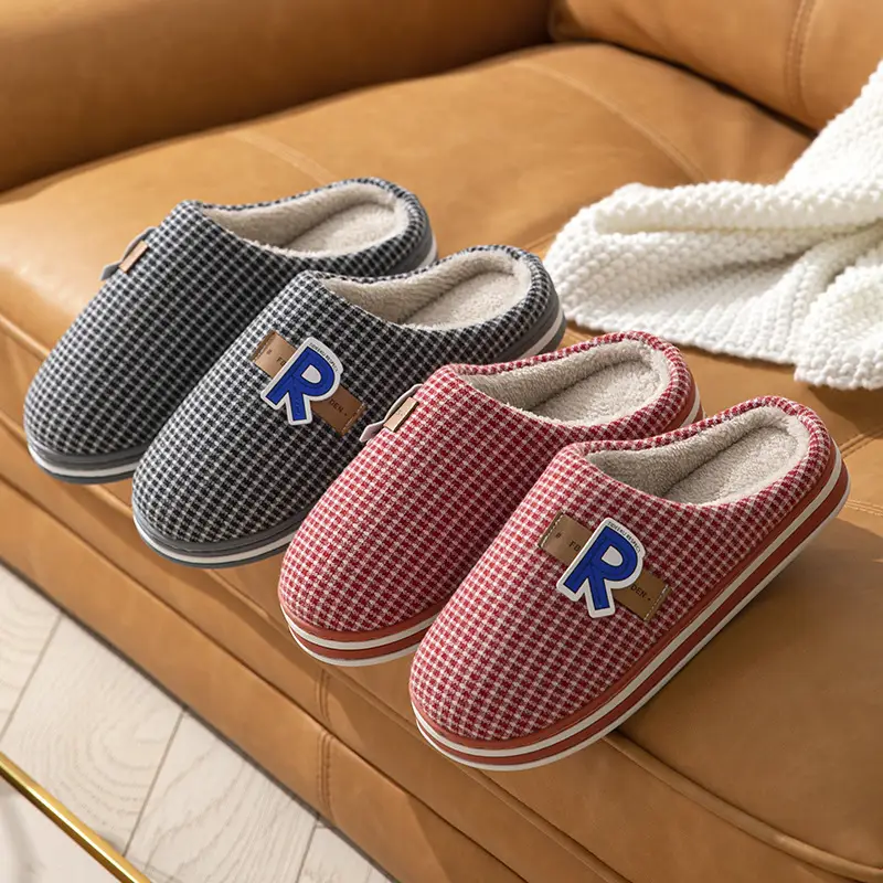 Couple Cotton Slippers Men's Large Size Indoor Non-Slip Warm Fabric Slippers Cixi Home Shoes Couple Style - Image 7