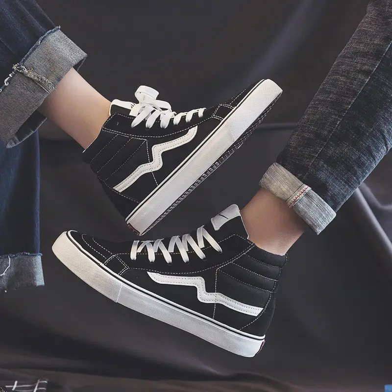 Three-time high-top canvas shoes for men and women students Korean-style all-match casual shoes single-layer shoes spring ins board shoes WDSW-90023 - Image 4