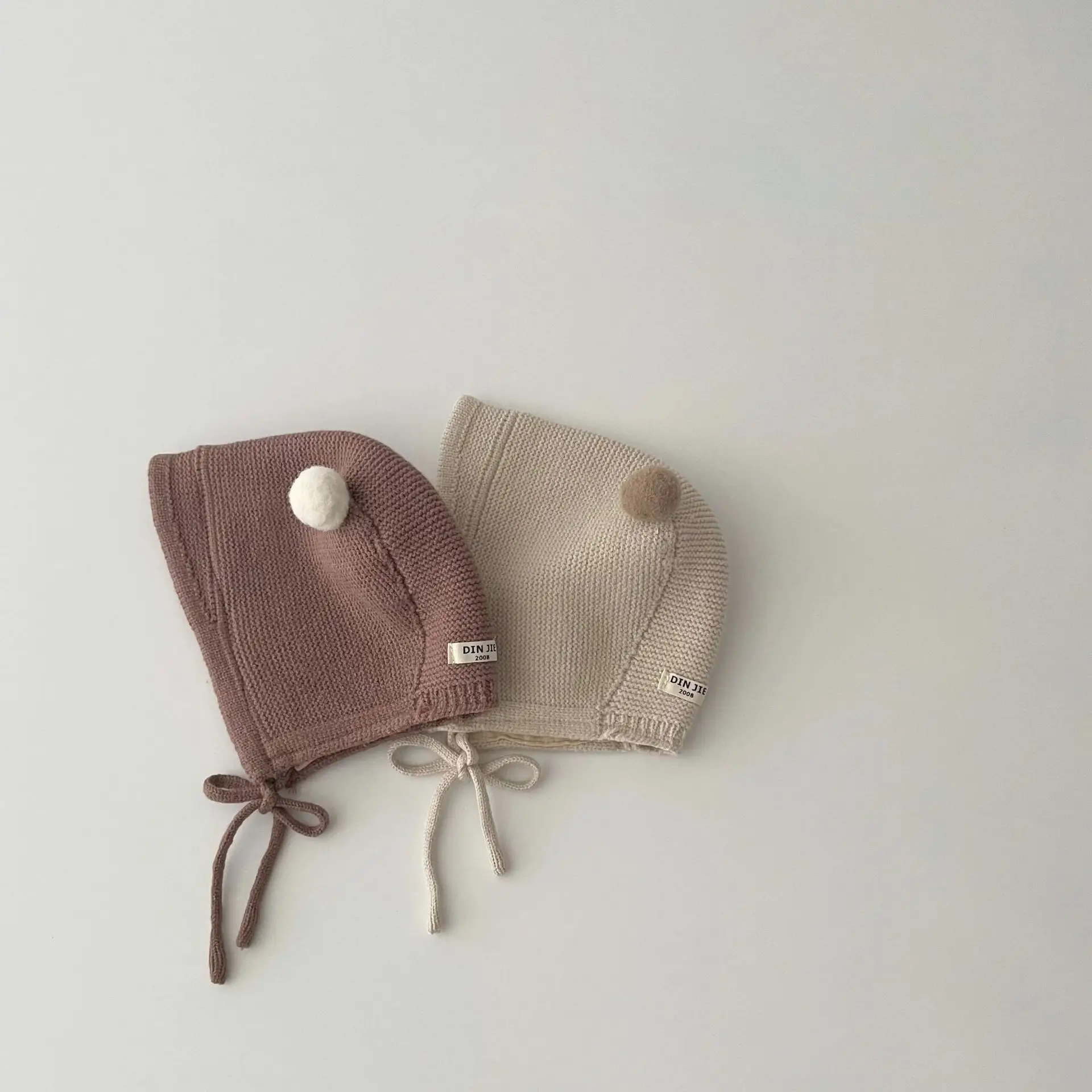 Kids Knitted Earmuffs Hat Brown Bear Ears - Image 4