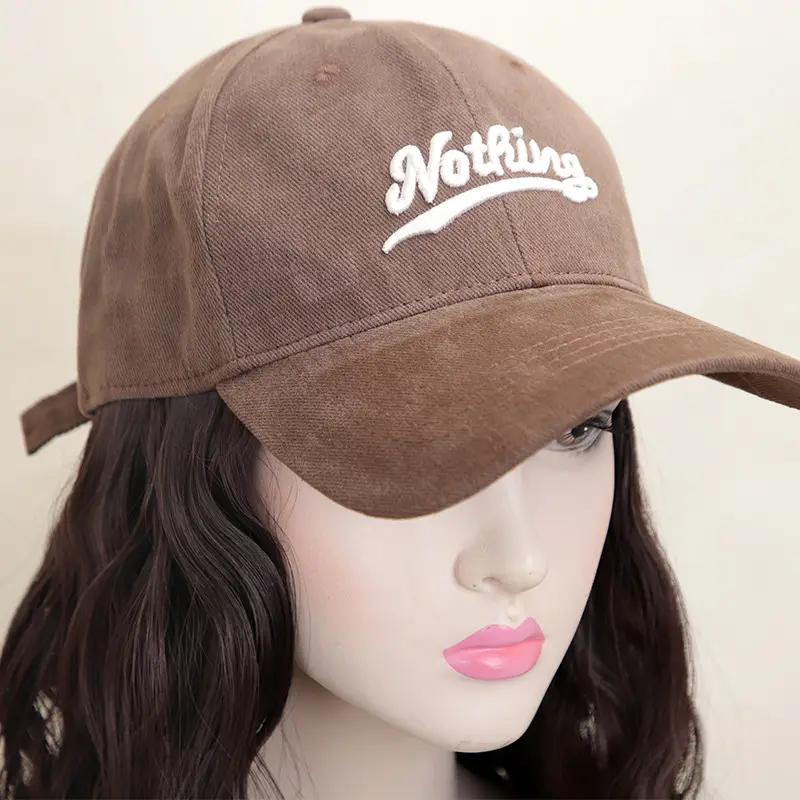 Brown Wool Roll Wig with Baseball Brim - Image 3