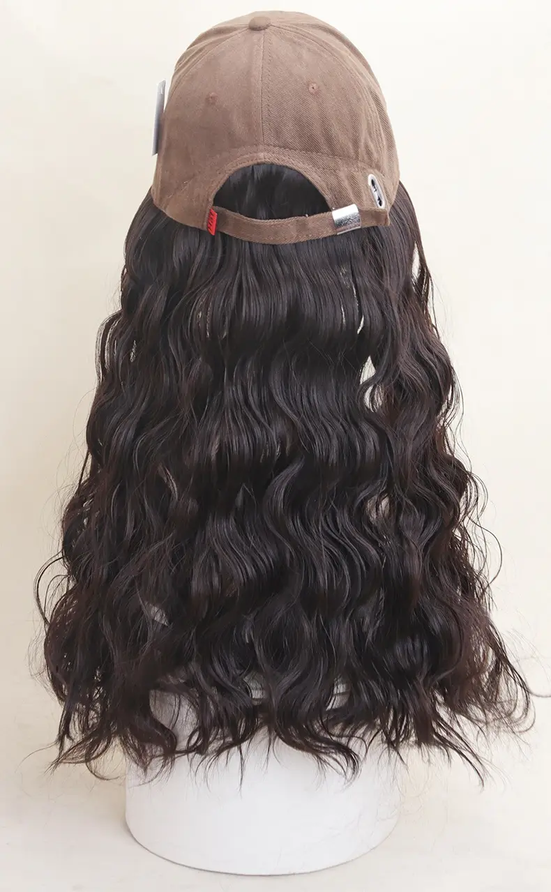 Brown Wool Roll Wig with Baseball Brim — feature 17