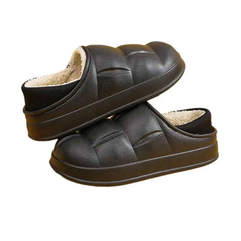 EVA waterproof home petal cotton slippers autumn and winter warm couple cotton shoes outer wear non-slip fleece-lined cotton slippers