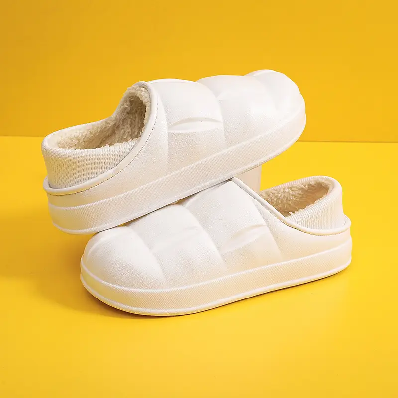 EVA waterproof home petal cotton slippers autumn and winter warm couple cotton shoes outer wear non-slip fleece-lined cotton slippers