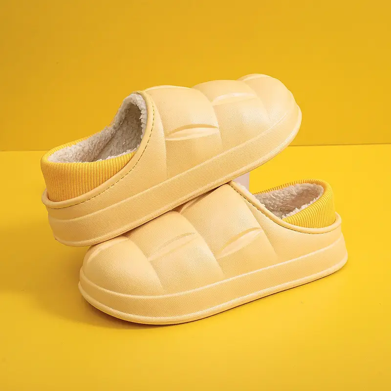 EVA waterproof home petal cotton slippers autumn and winter warm couple cotton shoes outer wear non-slip fleece-lined cotton slippers