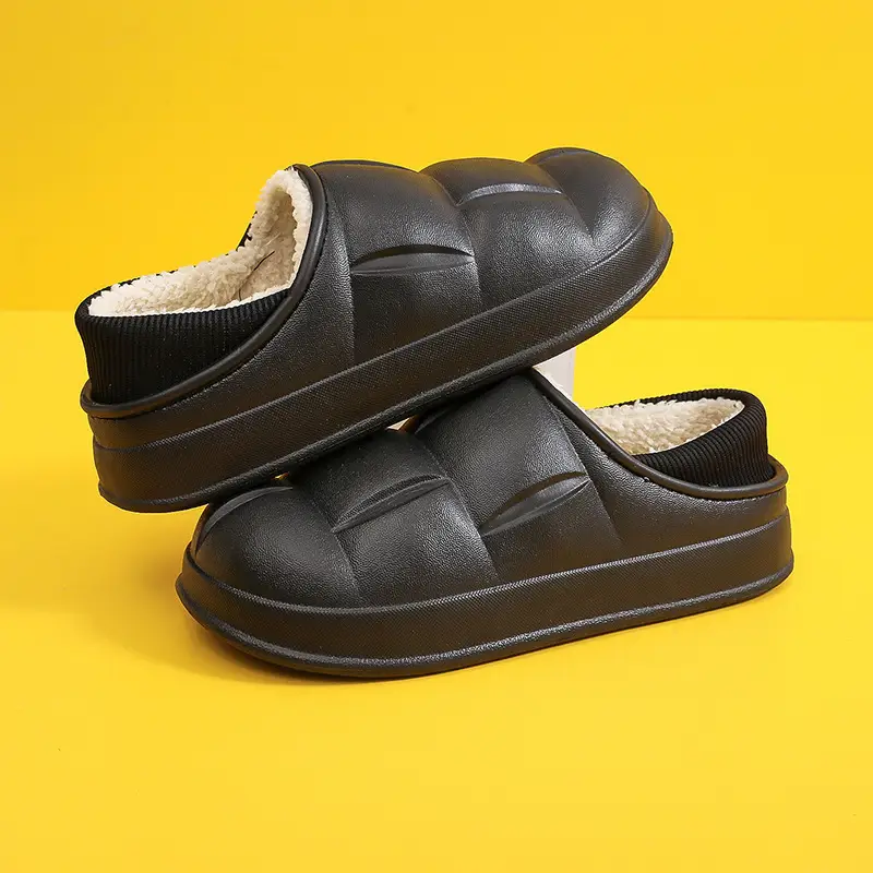 EVA waterproof home petal cotton slippers autumn and winter warm couple cotton shoes outer wear non-slip fleece-lined cotton slippers