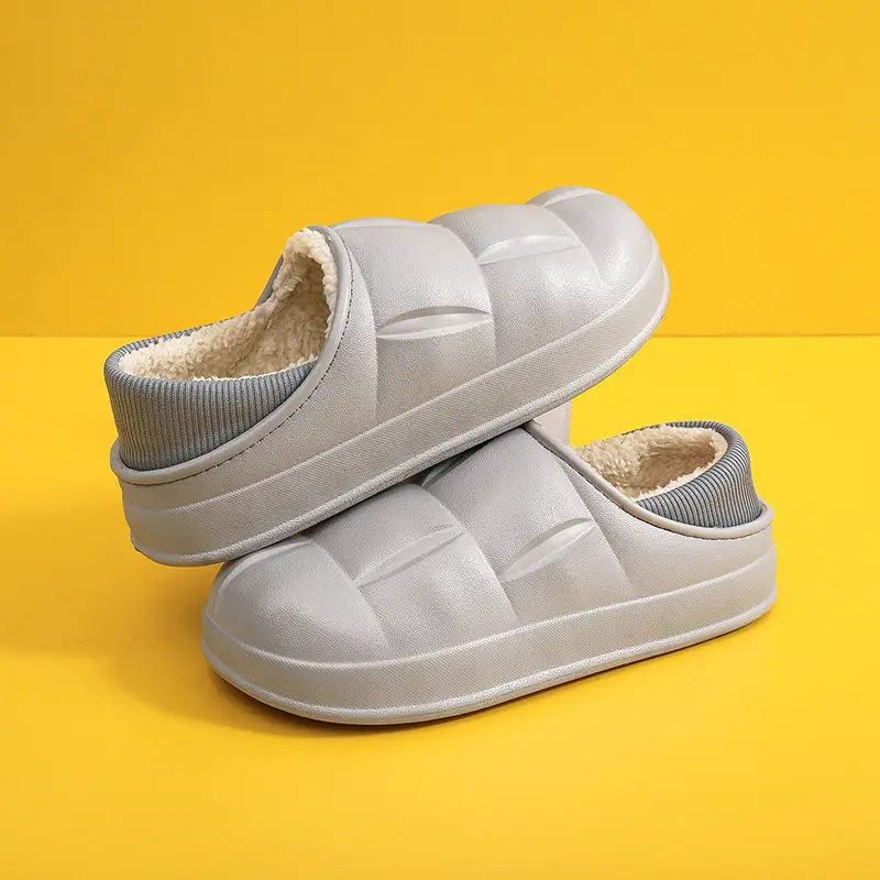 EVA waterproof home petal cotton slippers autumn and winter warm couple cotton shoes outer wear non-slip fleece-lined cotton slippers