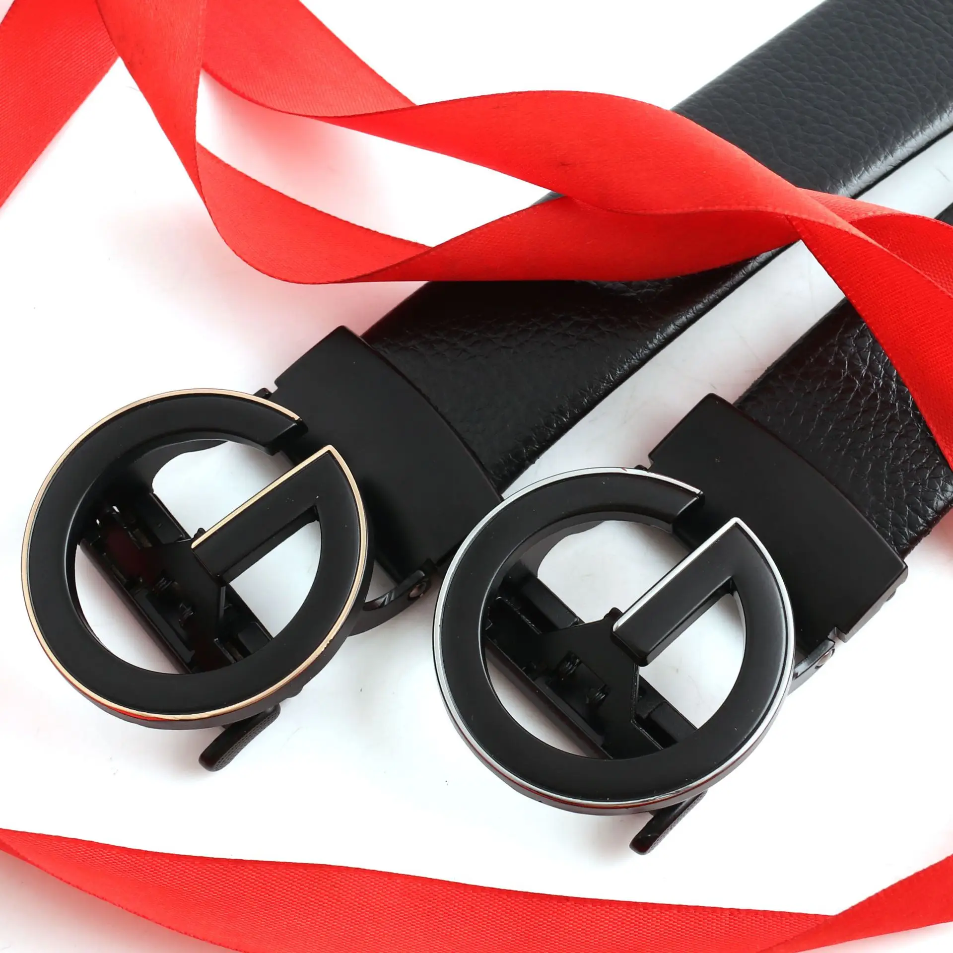 Hongsheng Men's Black Leather Belt with Automatic Buckle โ feature 11
