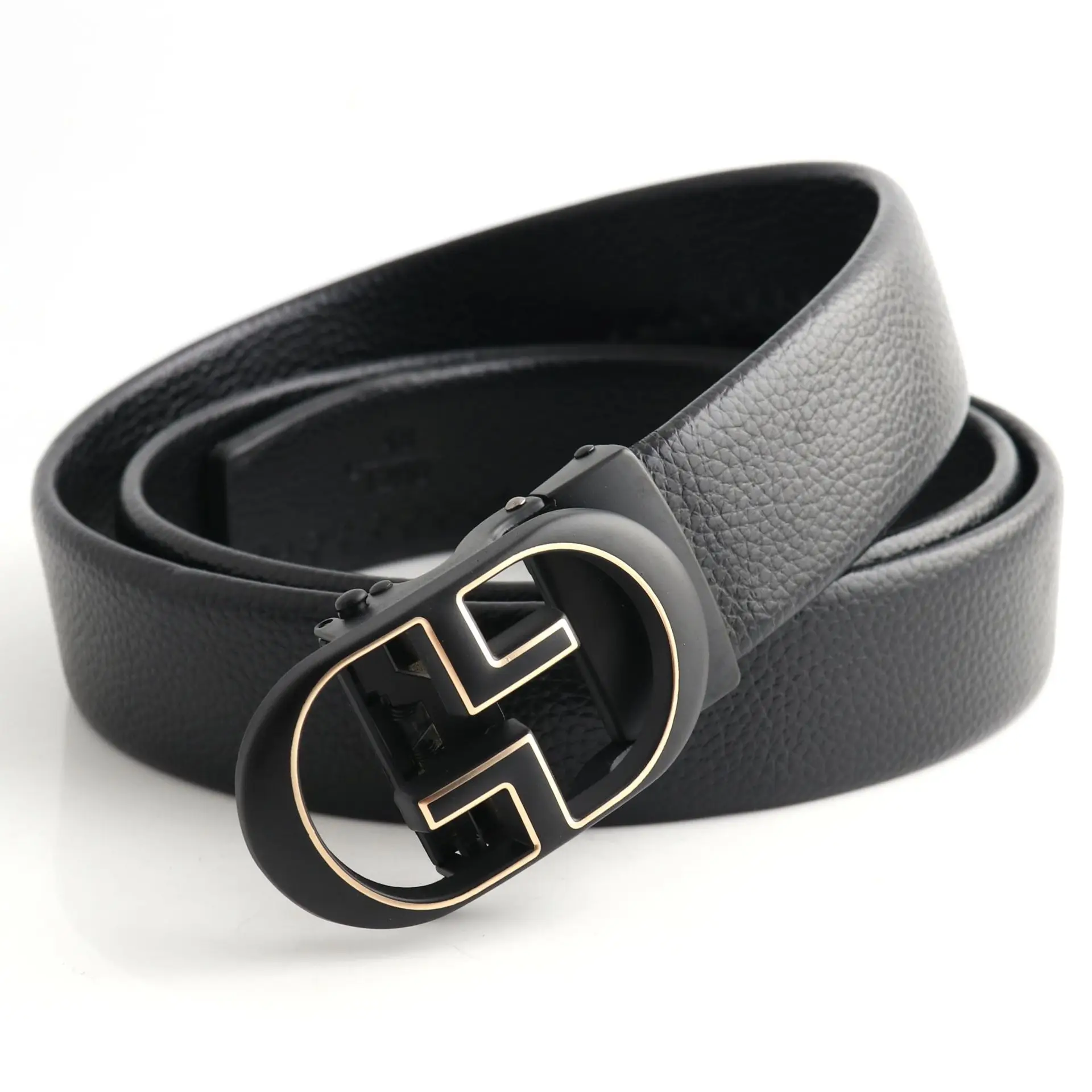 Hongsheng Men's Black Leather Belt with Automatic Buckle โ feature 14