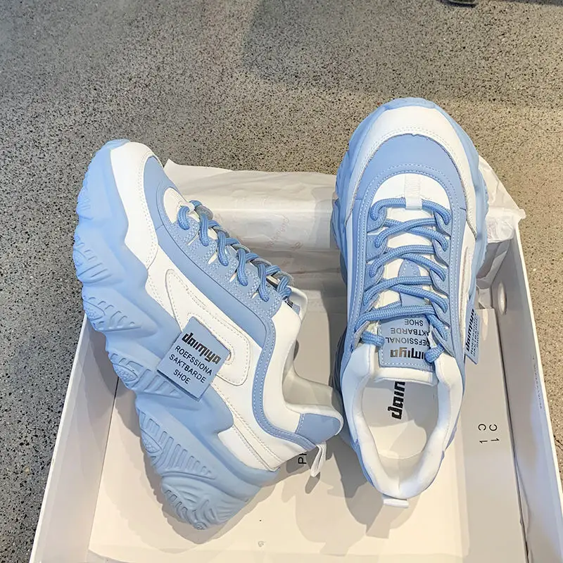 K-Style of 2025 Spring & Fall Harajuku Internet Celebrity Dad Shoes for Women Ins Trbottomy Versatile Casual Thick-Soled Sports Shoes for Women - Image 4
