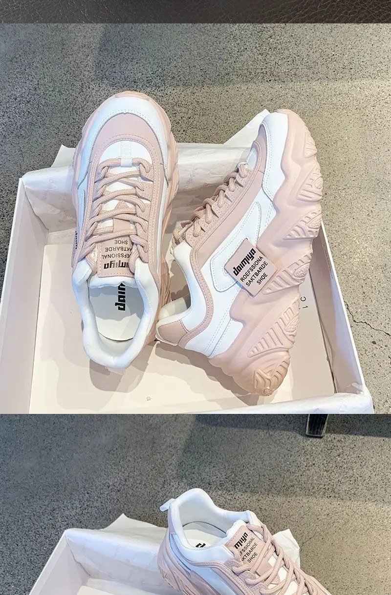 K-Style of 2025 Spring & Fall Harajuku Internet Celebrity Dad Shoes for Women Ins Trbottomy Versatile Casual Thick-Soled Sports Shoes for Women — feature 10