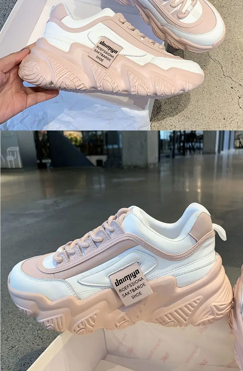K-Style of 2025 Spring & Fall Harajuku Internet Celebrity Dad Shoes for Women Ins Trbottomy Versatile Casual Thick-Soled Sports Shoes for Women — feature 11