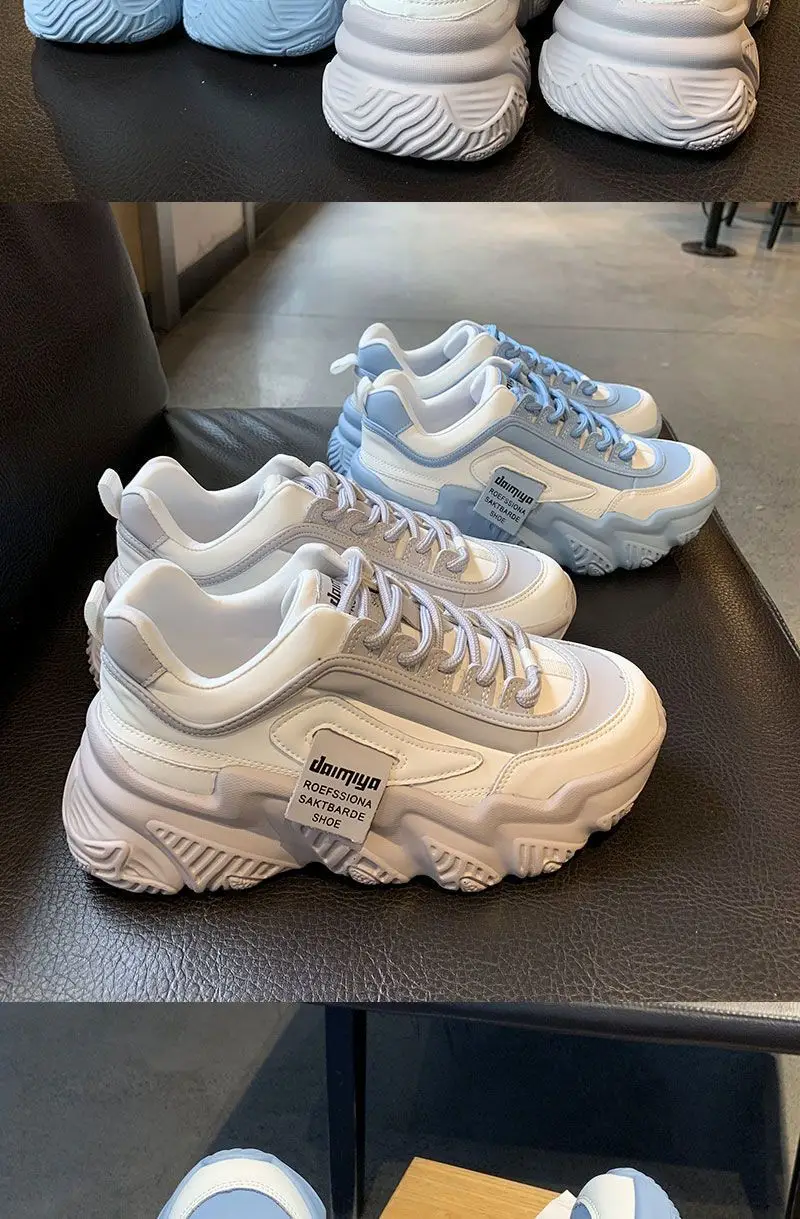 K-Style of 2025 Spring & Fall Harajuku Internet Celebrity Dad Shoes for Women Ins Trbottomy Versatile Casual Thick-Soled Sports Shoes for Women — feature 2