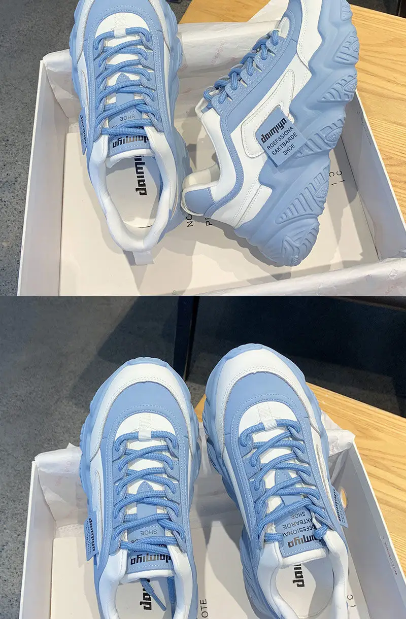 K-Style of 2025 Spring & Fall Harajuku Internet Celebrity Dad Shoes for Women Ins Trbottomy Versatile Casual Thick-Soled Sports Shoes for Women — feature 3