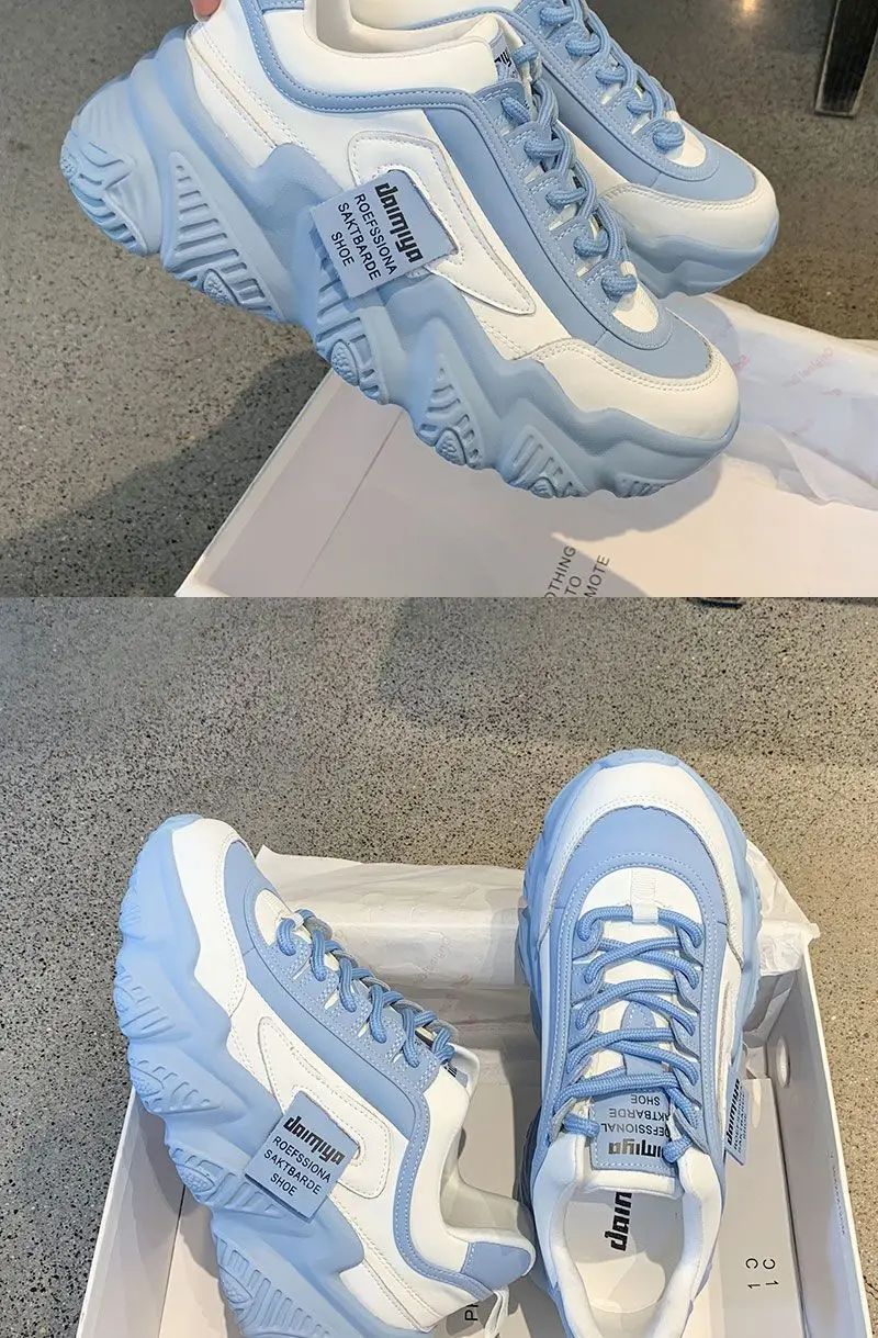 K-Style of 2025 Spring & Fall Harajuku Internet Celebrity Dad Shoes for Women Ins Trbottomy Versatile Casual Thick-Soled Sports Shoes for Women — feature 5