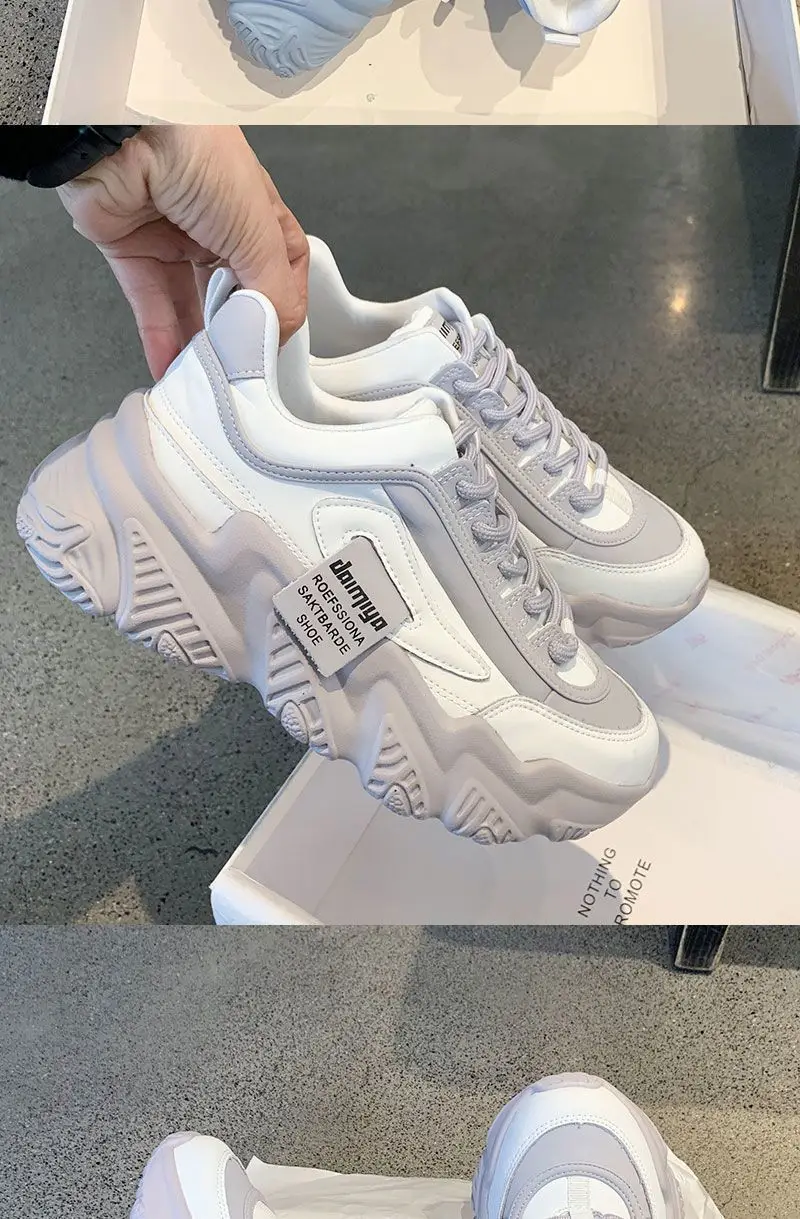 K-Style of 2025 Spring & Fall Harajuku Internet Celebrity Dad Shoes for Women Ins Trbottomy Versatile Casual Thick-Soled Sports Shoes for Women — feature 6
