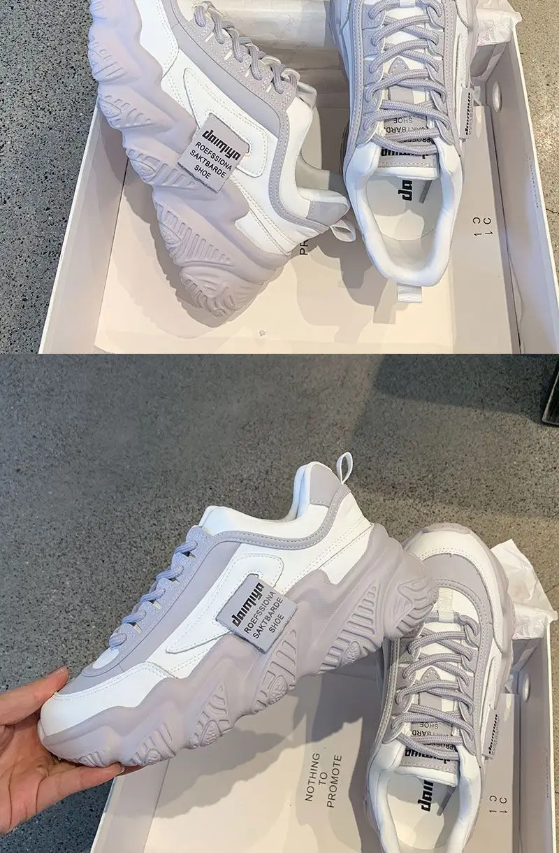 K-Style of 2025 Spring & Fall Harajuku Internet Celebrity Dad Shoes for Women Ins Trbottomy Versatile Casual Thick-Soled Sports Shoes for Women — feature 7