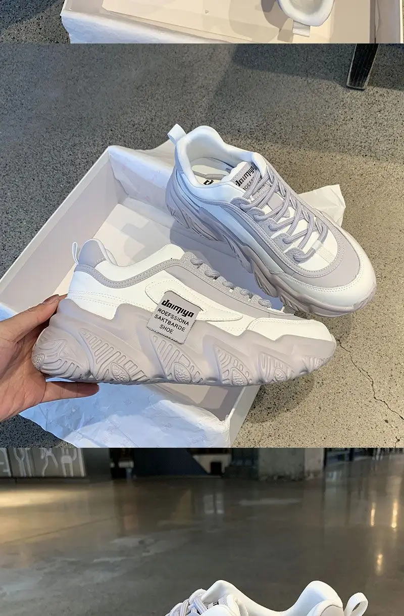 K-Style of 2025 Spring & Fall Harajuku Internet Celebrity Dad Shoes for Women Ins Trbottomy Versatile Casual Thick-Soled Sports Shoes for Women — feature 8