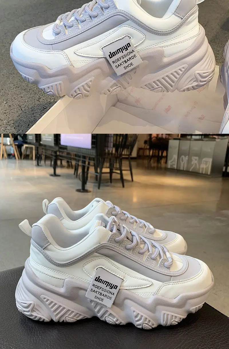 K-Style of 2025 Spring & Fall Harajuku Internet Celebrity Dad Shoes for Women Ins Trbottomy Versatile Casual Thick-Soled Sports Shoes for Women — feature 9