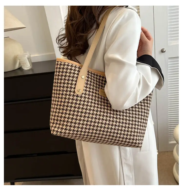 2023 Houndstooth Tote Bags Large Capacity Casual Fashion — feature 14