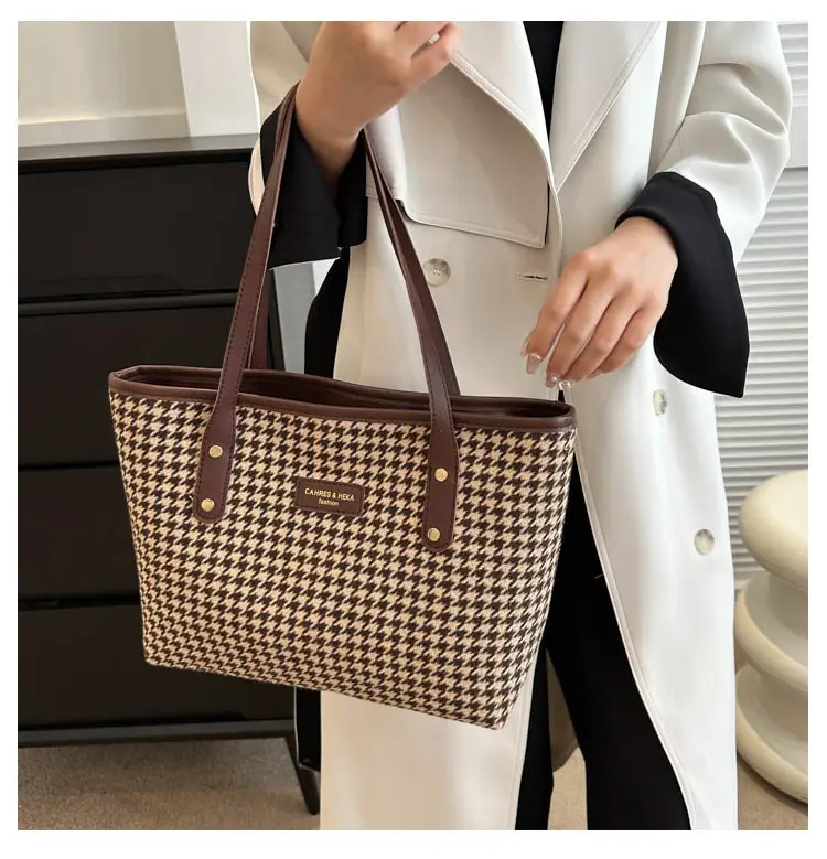 2023 Houndstooth Tote Bags Large Capacity Casual Fashion — feature 18