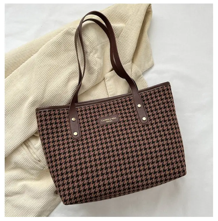 2023 Houndstooth Tote Bags Large Capacity Casual Fashion — feature 24