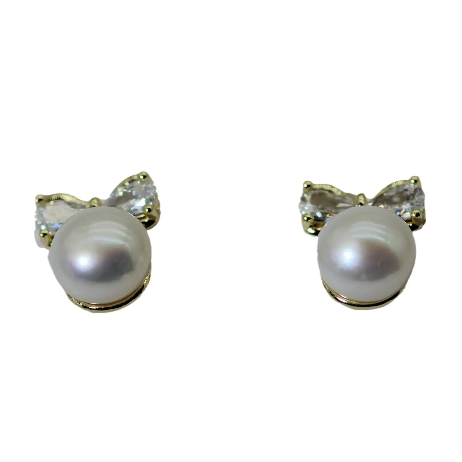 S925 Pearl Bow Earrings for Women