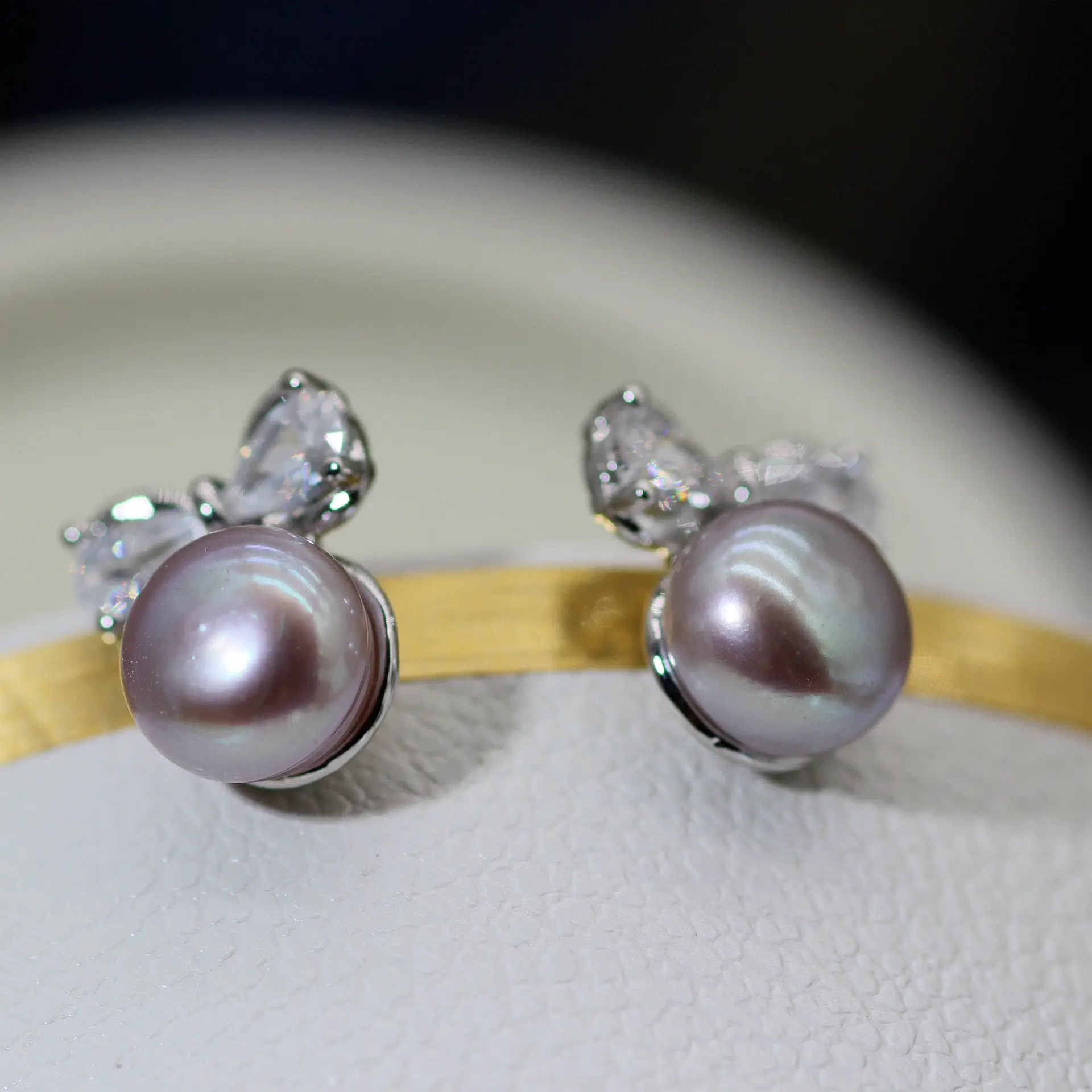 S925 Pearl Bow Earrings for Women