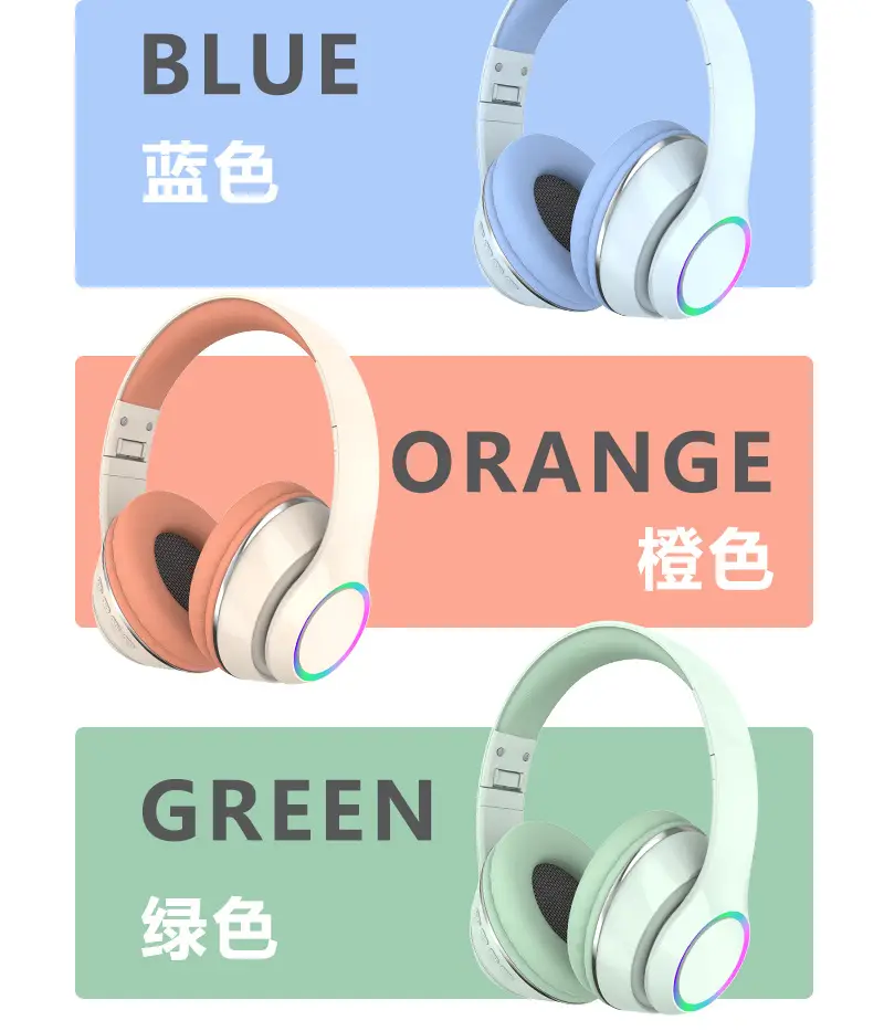 Over-Ear Bluetooth Headphones with RGB Lights — feature 14