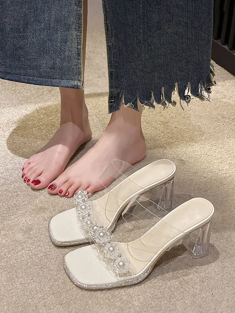 Transparent Crystal Heels Women's Sandals 2025 - Image 5