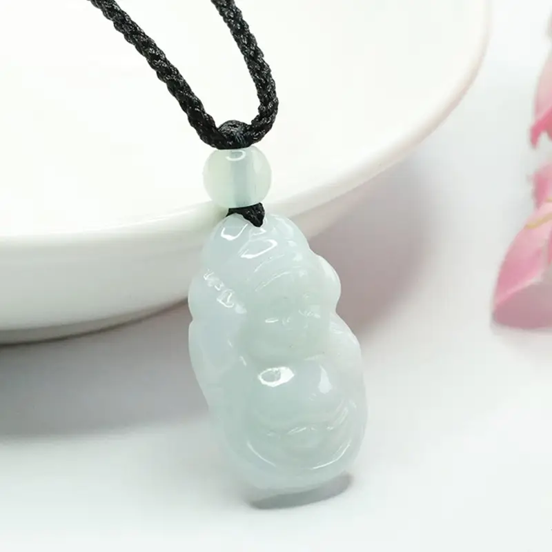 Guan Yu Jade Pendant Necklace White Jade Wealth Necklace - Image 3