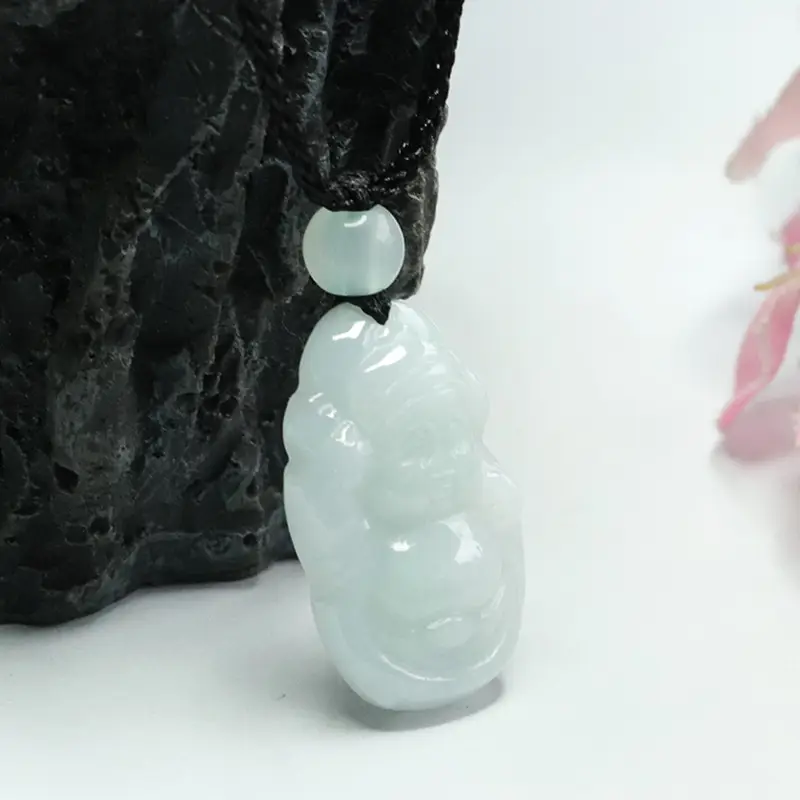 Guan Yu Jade Pendant Necklace White Jade Wealth Necklace - Image 5