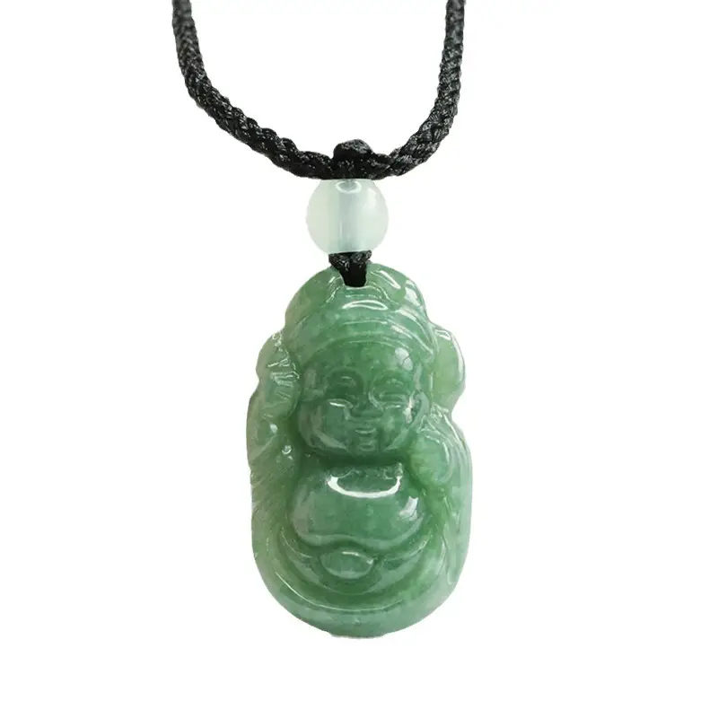 Guan Yu Jade Pendant Full Green Necklace - Image 6