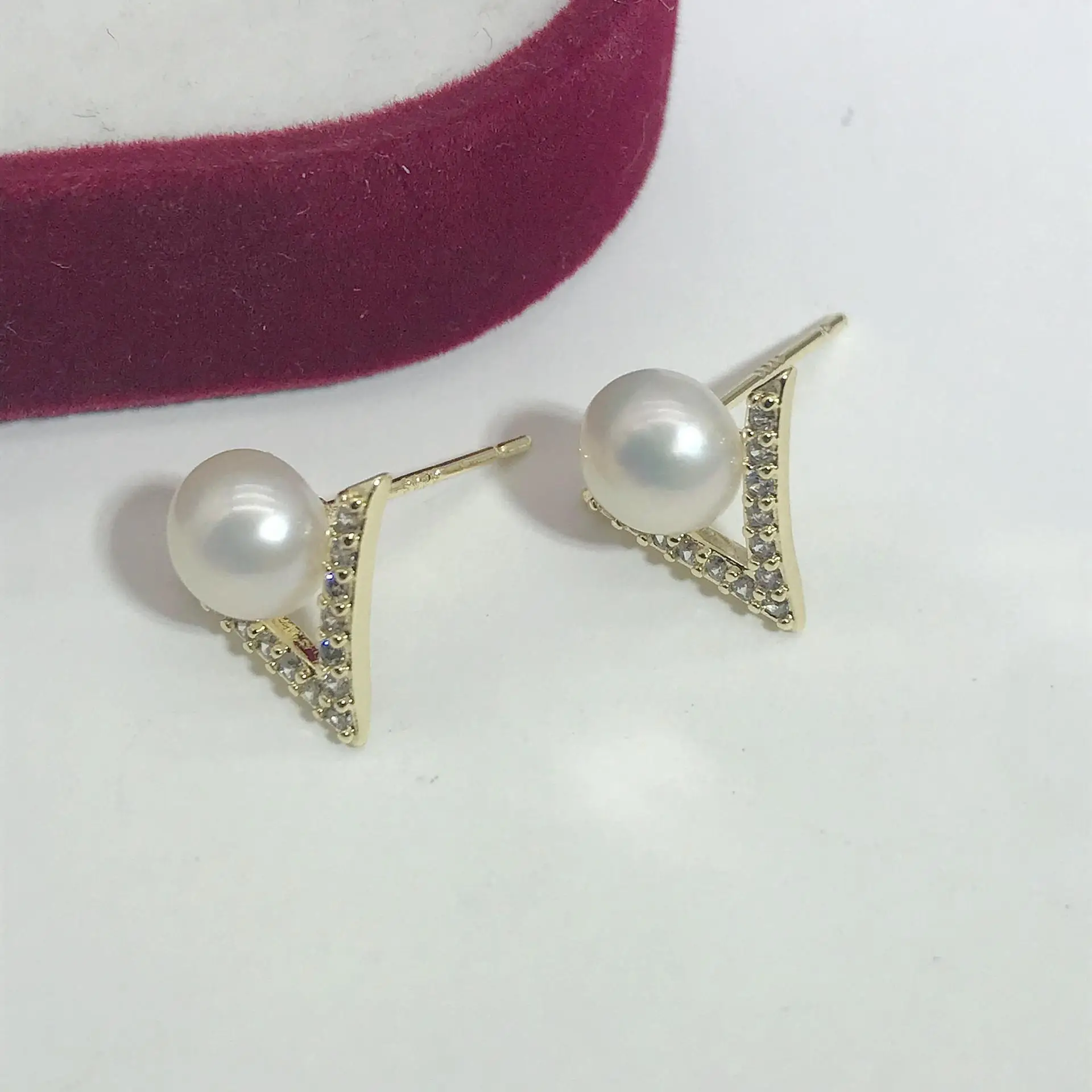 S925 Silver Pearl Zircon Geometry Earrings — feature 12