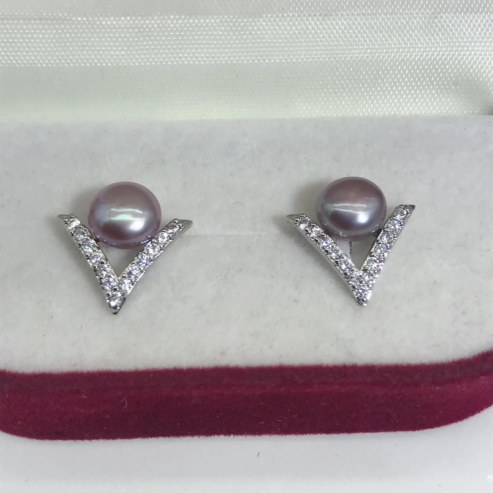 S925 Silver Pearl Zircon Geometry Earrings — feature 13