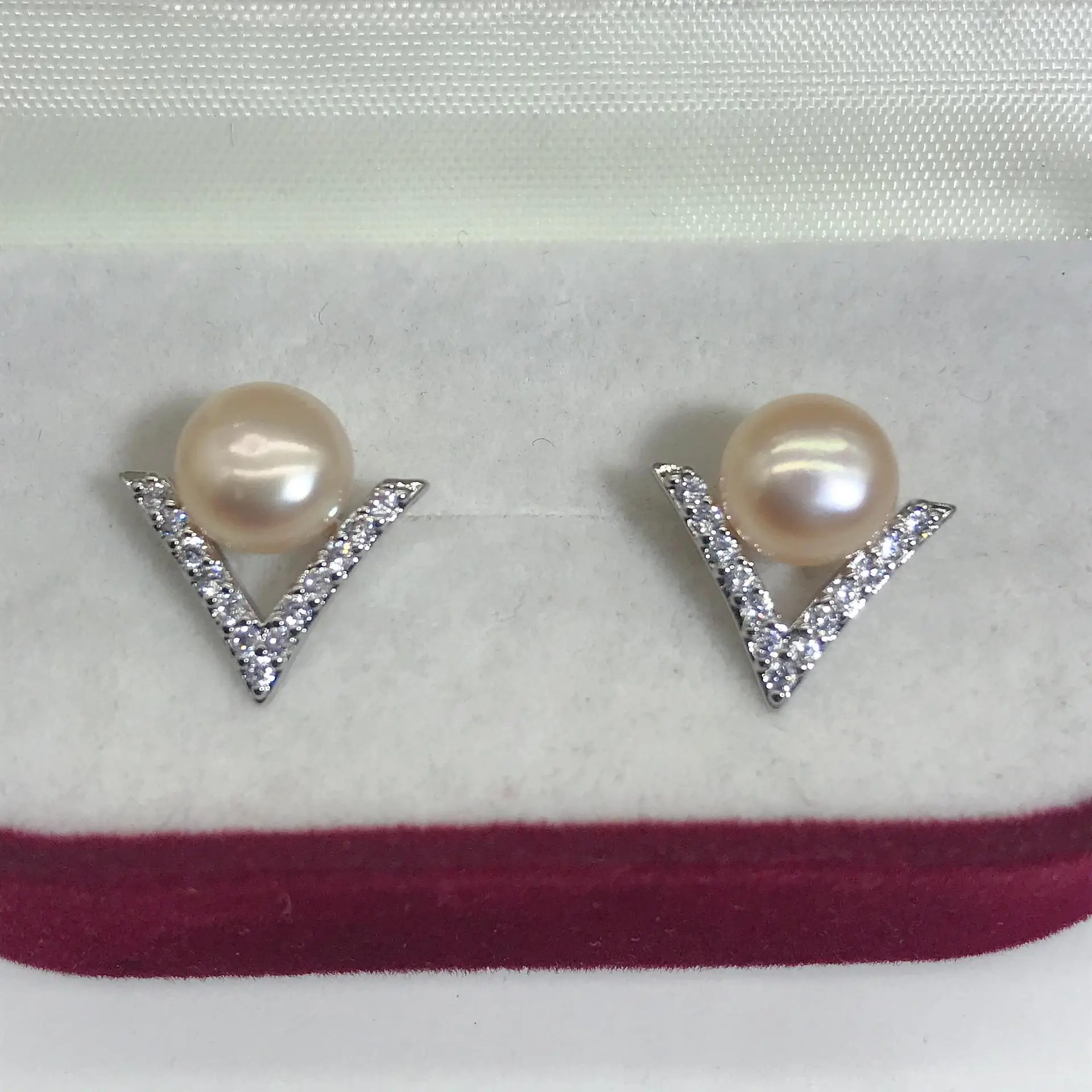 S925 Silver Pearl Zircon Geometry Earrings — feature 14