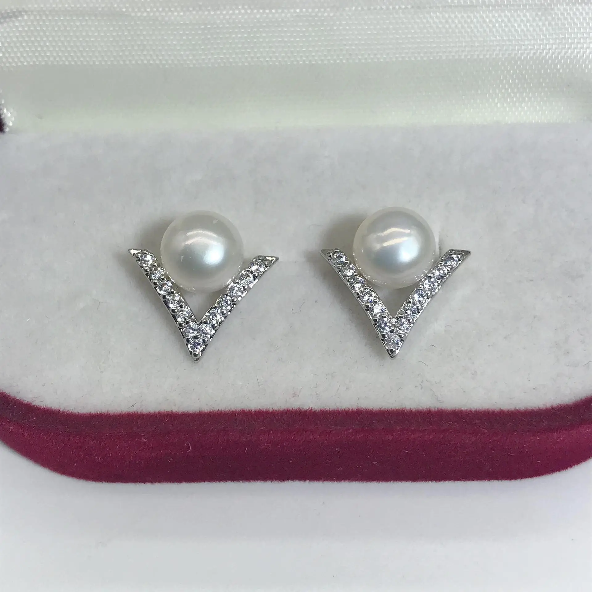 S925 Silver Pearl Zircon Geometry Earrings — feature 15