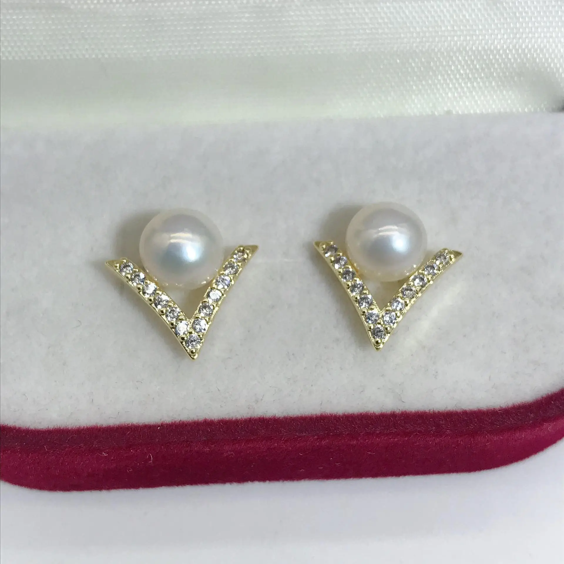 S925 Silver Pearl Zircon Geometry Earrings — feature 18