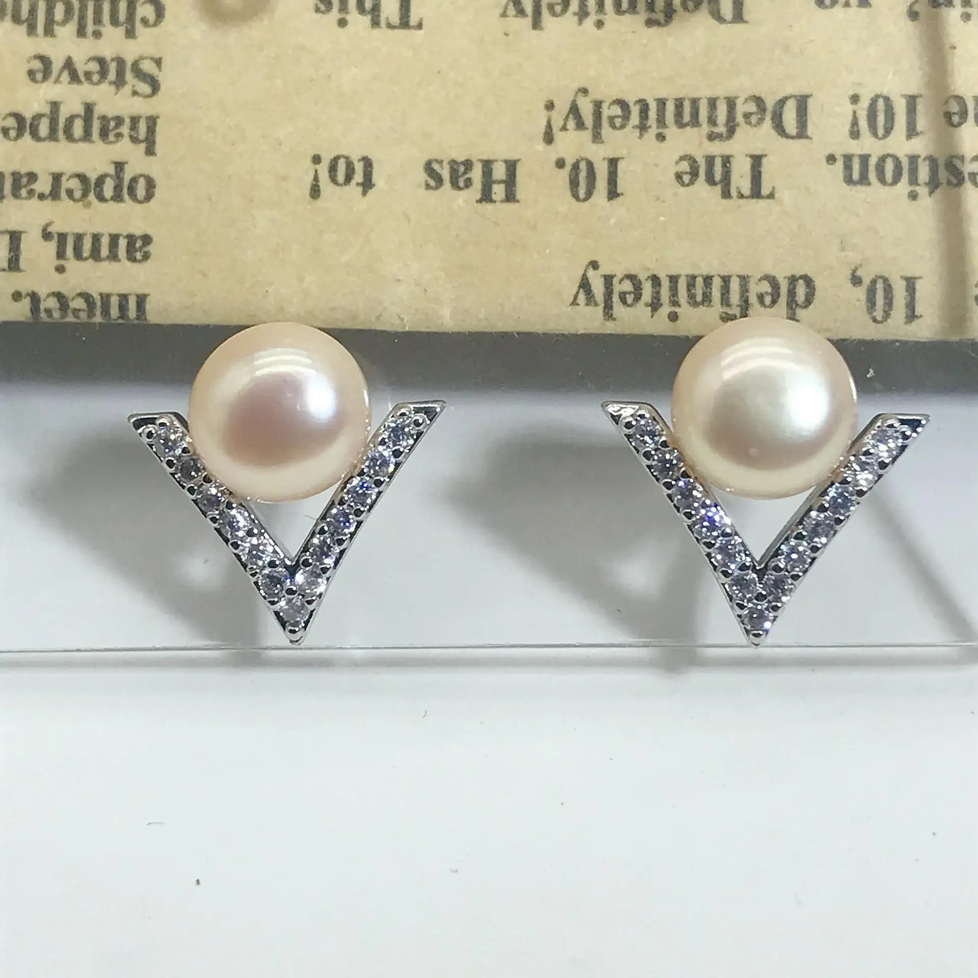 S925 Silver Pearl Zircon Geometry Earrings — feature 7