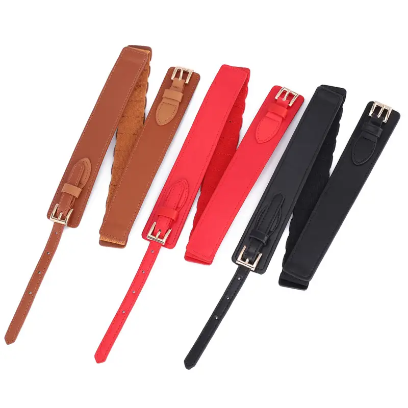 Women's Adjustable PU Belt with Double Pin Buckle