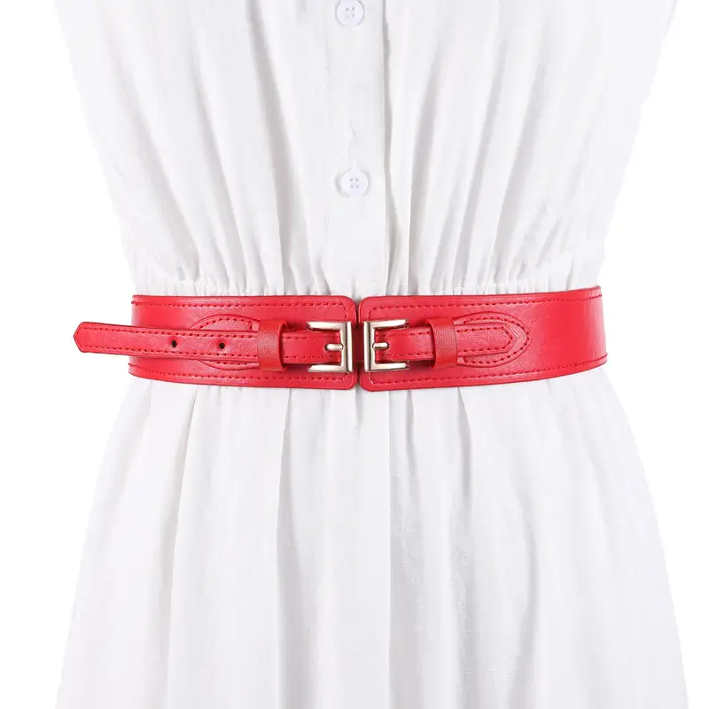 Women's Adjustable PU Belt with Double Pin Buckle