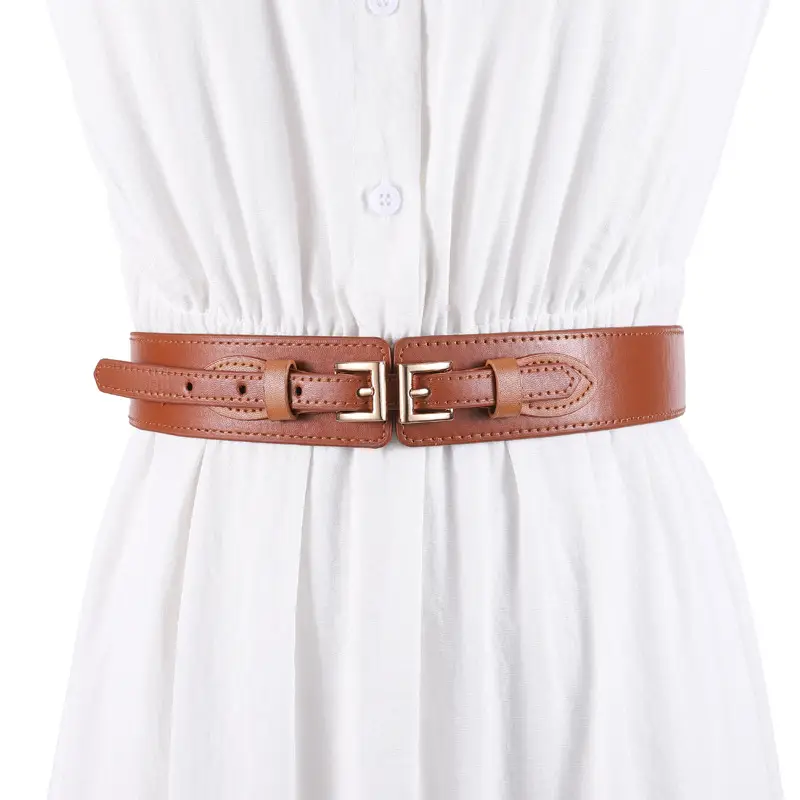 Women's Adjustable PU Belt with Double Pin Buckle