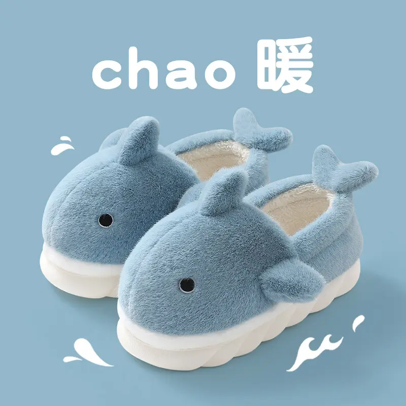 Whale Flavored Winter Plush Slippers for Women - Image 2