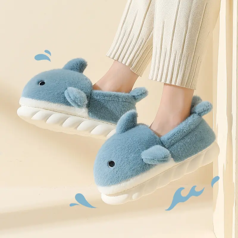 Whale Flavored Winter Plush Slippers for Women - Image 3