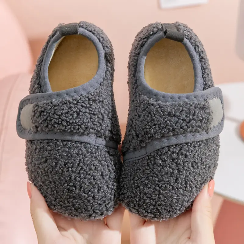 Parent-Kids Floor Shoes, Autumn and Winter Thickeneded Kidsren's Cotton Slippers, Cool and Non-Slip Toddler Soft-Soled Couple's Velvet Floor Socks