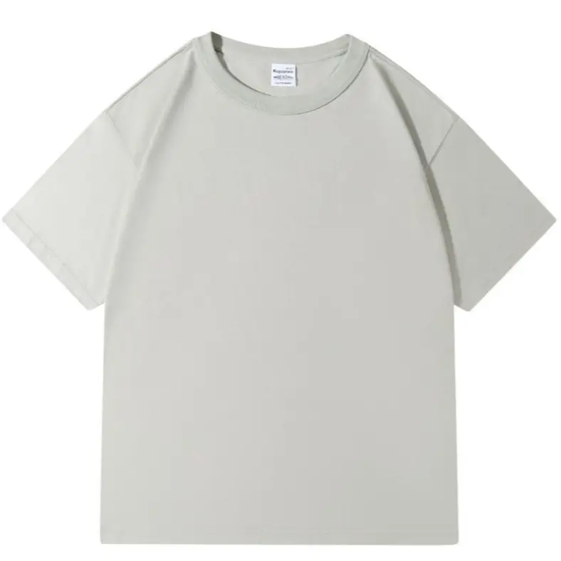 300g Cotton Grey Round Neck T-Shirt - Image 13
