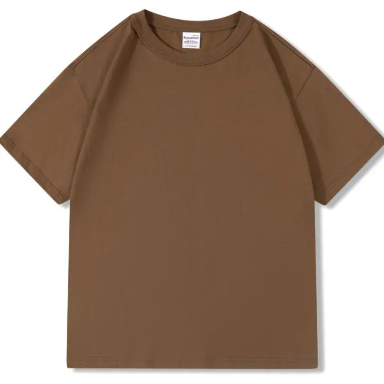 300g Cotton Grey Round Neck T-Shirt - Image 16