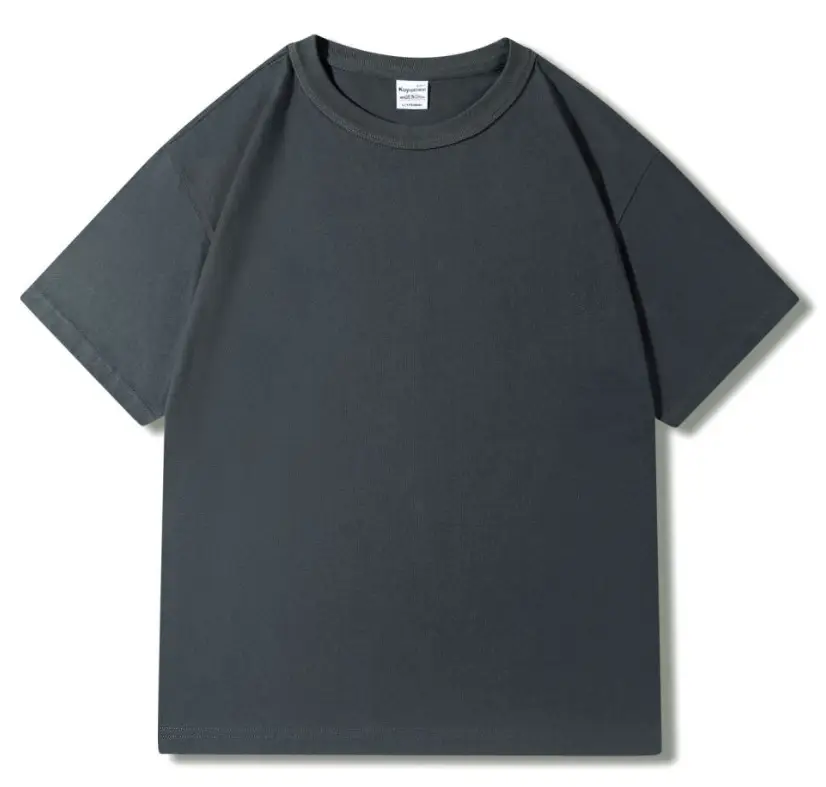 300g Cotton Grey Round Neck T-Shirt - Image 10