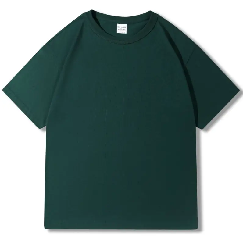 300g Cotton Grey Round Neck T-Shirt - Image 6