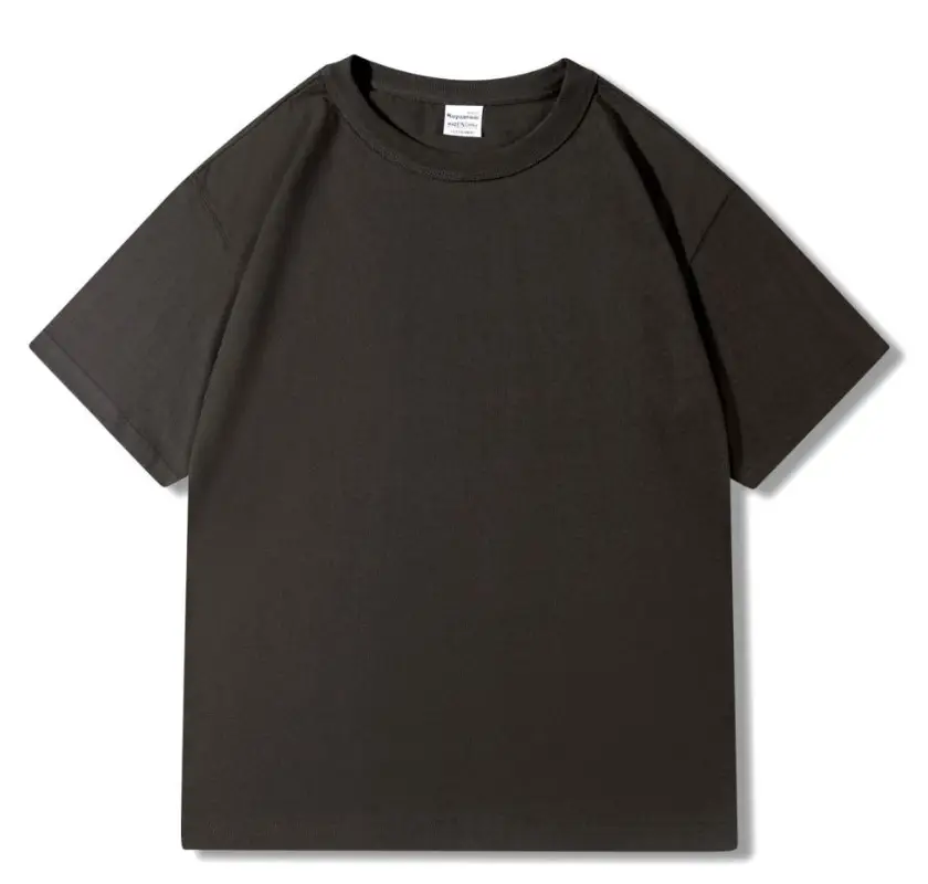300g Cotton Grey Round Neck T-Shirt - Image 8